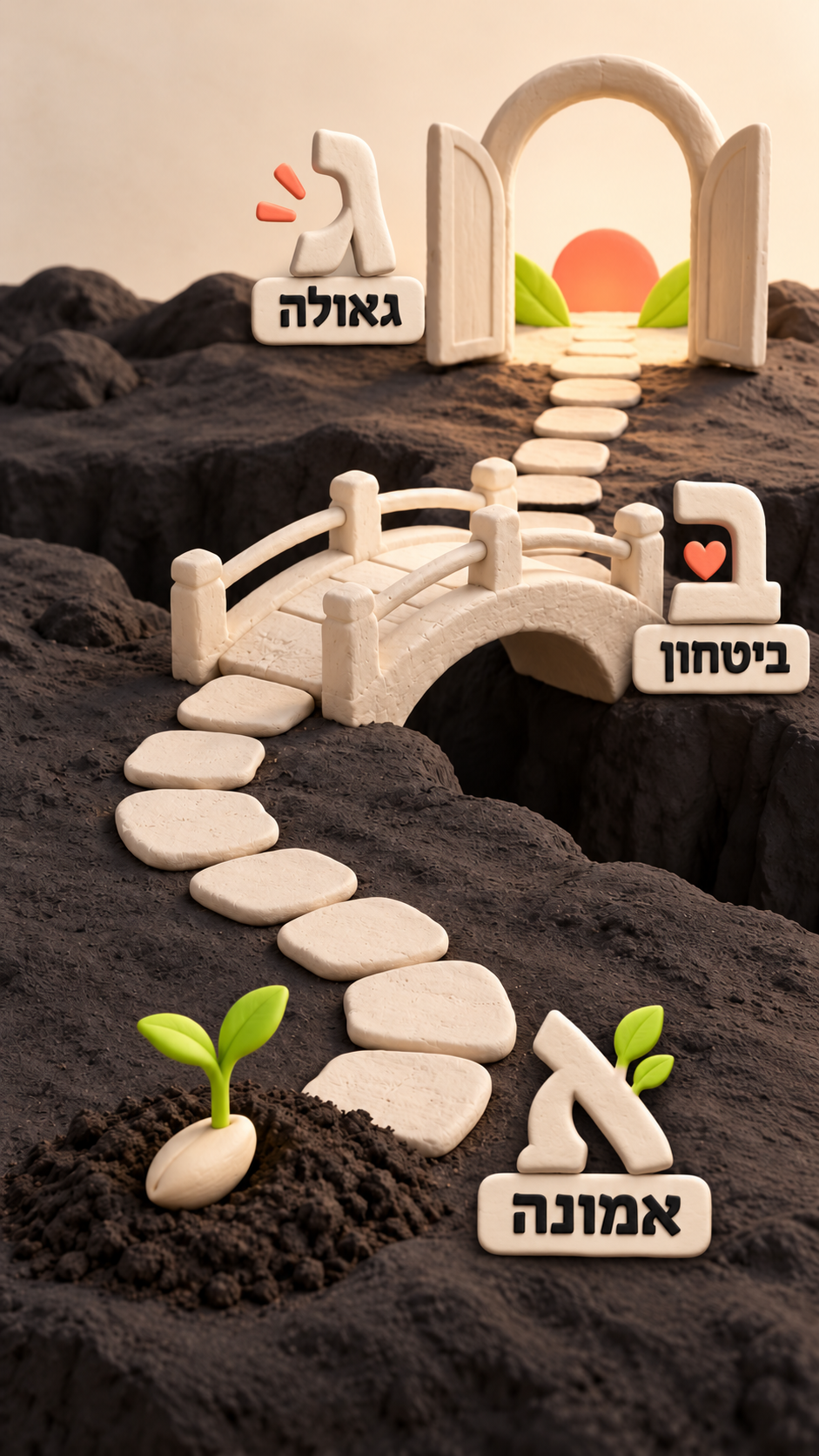יצירת א׳ ב׳ ג׳ — אמונה, ביטחון, גאולה