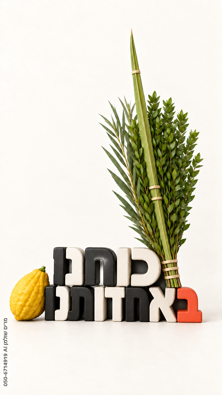 ארבעת המינים עם המילים כוחנו באחדותנו