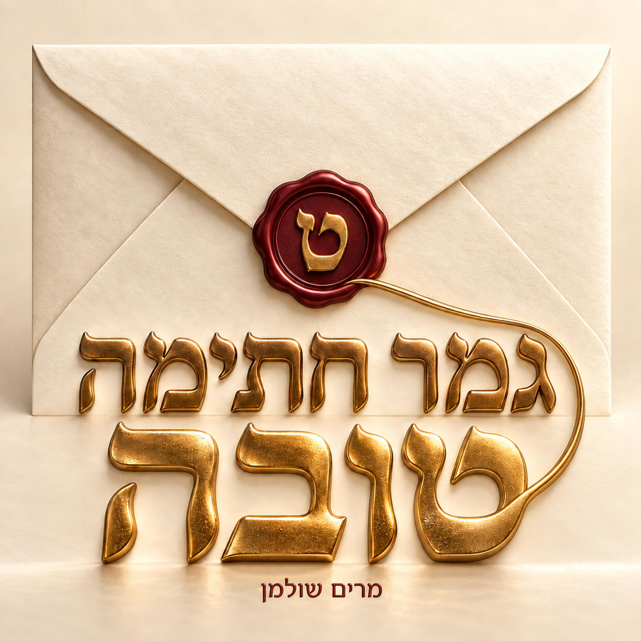 ברכת גמר חתימה טובה על מעטפה חגיגית