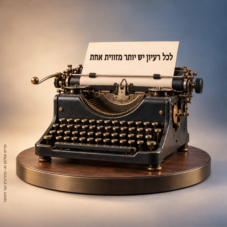 תצוגת מוצר ב־360 מעלות של מכונת כתיבה עתיקה